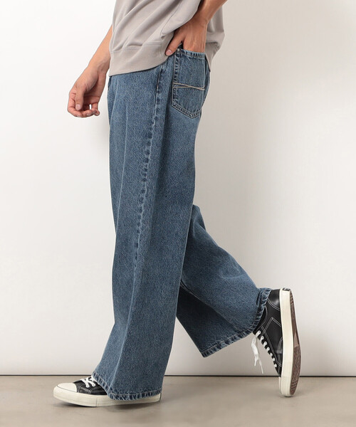 Purple&Yellow(パープルアンドイエロー)の「デニムワイドバギーパンツ(デニムパンツ・メンズ・インディゴブルー/ブラック・X-SMALL/SMALL/MEDIUM/LARGE)」の12枚目の写真