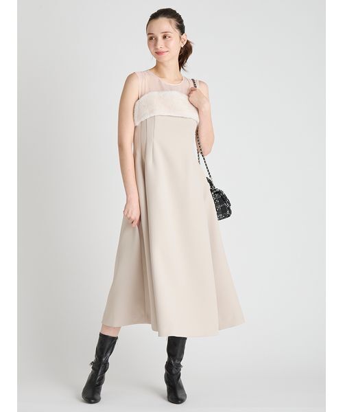 CELFORD（セルフォード）の「【HANAE MORI×CELFORDコラボ】ファードッキングフィット＆フレアドレス（ドレス・レディース・ブラック/サックスブルー/ライトベージュ・36/38）」の2枚目の写真