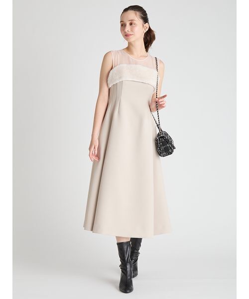 CELFORD（セルフォード）の「【HANAE MORI×CELFORDコラボ】ファードッキングフィット＆フレアドレス（ドレス・レディース・ブラック/サックスブルー/ライトベージュ・36/38）」の5枚目の写真