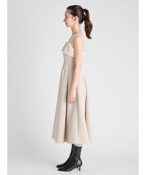 CELFORD（セルフォード）の「【HANAE MORI×CELFORDコラボ】ファードッキングフィット＆フレアドレス（ドレス・レディース・ブラック/サックスブルー/ライトベージュ・36/38）」の7枚目の写真