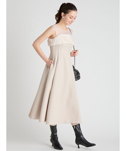 CELFORD（セルフォード）の「【HANAE MORI×CELFORDコラボ】ファードッキングフィット＆フレアドレス（ドレス・レディース・ブラック/サックスブルー/ライトベージュ・36/38）」の13枚目の写真
