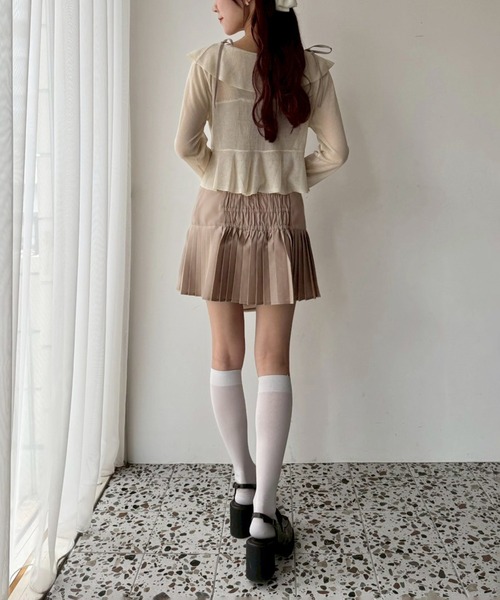 one after another NICE CLAUP（ワンアフターアナザーナイスクラップ）の「サイズ展開あり/裾プリーツキャミワンピース（ワンピース・レディース・ドット/ベージュ/ブラック/チャコールグレー・MEDIUM/SMALL）」の14枚目の写真