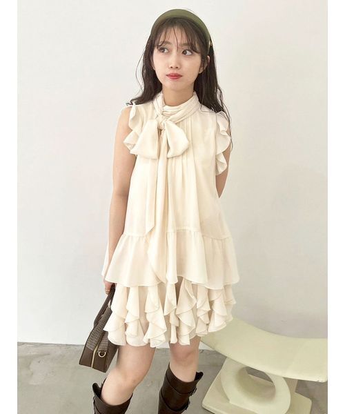 ドレープフリルセットアップ（ワンピース）｜LILY BROWN（リリー