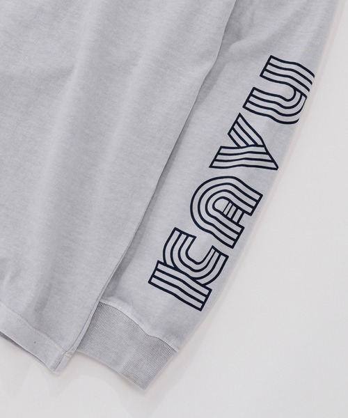 KAVU(カブー)の「KAVU/カブー Sleeve Print L/S Tee/スリーブプリント(Tシャツ/カットソー・メンズ・ライトグレー/ネイビー/イエロー・LARGE/MEDIUM/X-LARGE)」の6枚目の写真