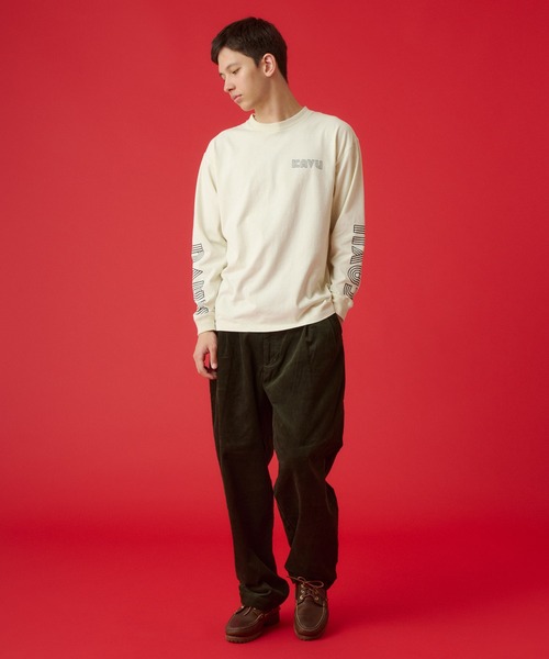 KAVU(カブー)の「KAVU/カブー Sleeve Print L/S Tee/スリーブプリント(Tシャツ/カットソー・メンズ・ライトグレー/ネイビー/イエロー・LARGE/MEDIUM/X-LARGE)」の10枚目の写真