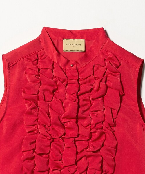 UNITED ARROWS(ユナイテッドアローズ)の「サテン フリル ブラウス ‐ウォッシャブル‐(シャツ/ブラウス・レディース・レッド/ホワイト/その他1・FREE)」の8枚目の写真
