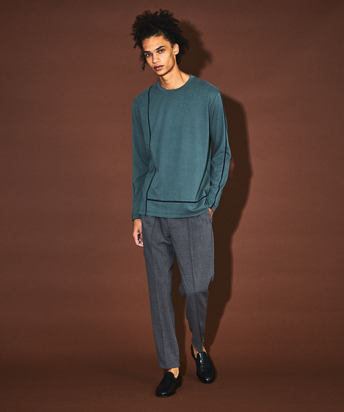 5351 POUR LES HOMMES（ゴーサンゴーイチプールオム）の「【25AW】Lライン 長袖Tシャツ（Tシャツ/カットソー・メンズ・ライトグレー/グリーン/ブラック・44/46/48/50）」の14枚目の写真