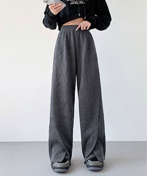 kirakiraShop(キラキラショップ)の「裏起毛 コーデュロイ フロント スリット パンツ(その他パンツ・レディース・チャコール/ブラック/ベージュ・M/L/XL)」の13枚目の写真