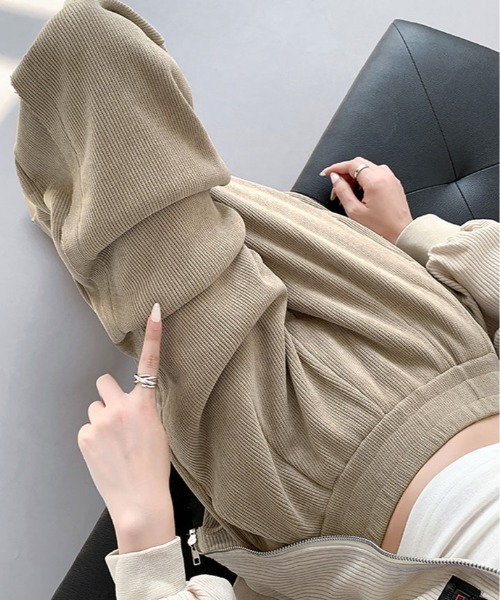 kirakiraShop(キラキラショップ)の「裏起毛 コーデュロイ フロント スリット パンツ(その他パンツ・レディース・チャコール/ブラック/ベージュ・M/L/XL)」の16枚目の写真