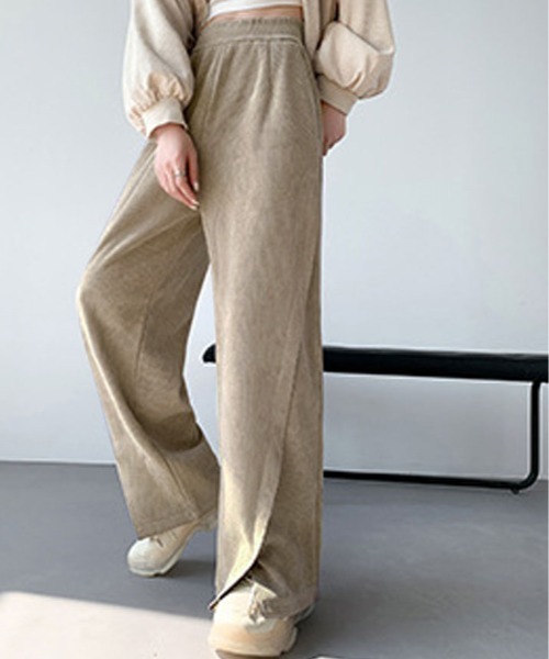 kirakiraShop(キラキラショップ)の「裏起毛 コーデュロイ フロント スリット パンツ(その他パンツ・レディース・チャコール/ブラック/ベージュ・M/L/XL)」の18枚目の写真