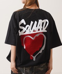 ハートサガラ刺繍 スウェットTシャツ / Heart Sagara Embroidery Sweatshirt T-Shirt