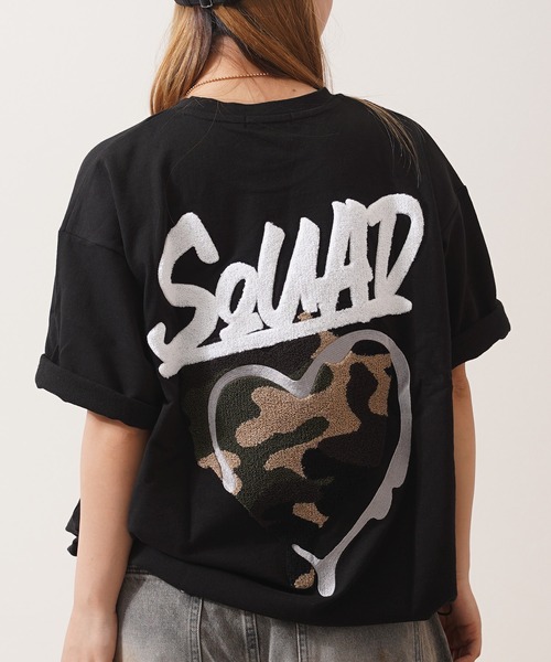 1111clothing(ワンフォークロージング)の「ハートサガラ刺繍 スウェットTシャツ / Heart Sagara Embroidery Sweatshirt T-Shirt(Tシャツ/カットソー・メンズ・ブラック系1/ブラック系2/ホワイト系1/ホワイト系2・M/L/XL)」の4枚目の写真