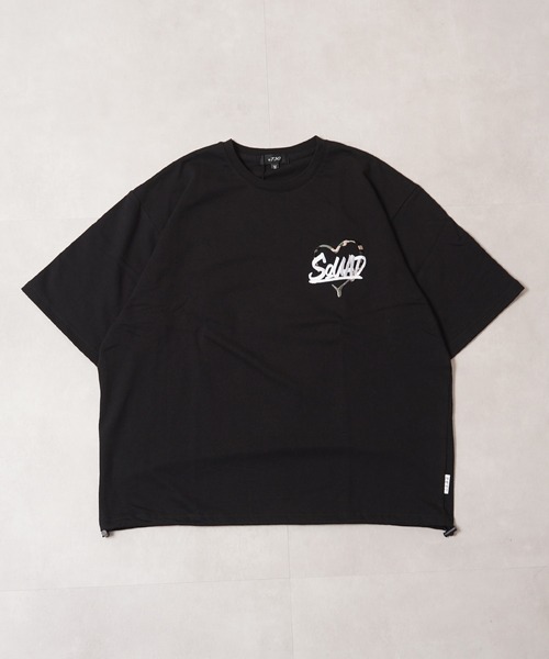 1111clothing(ワンフォークロージング)の「ハートサガラ刺繍 スウェットTシャツ / Heart Sagara Embroidery Sweatshirt T-Shirt(Tシャツ/カットソー・メンズ・ブラック系1/ブラック系2/ホワイト系1/ホワイト系2・M/L/XL)」の11枚目の写真