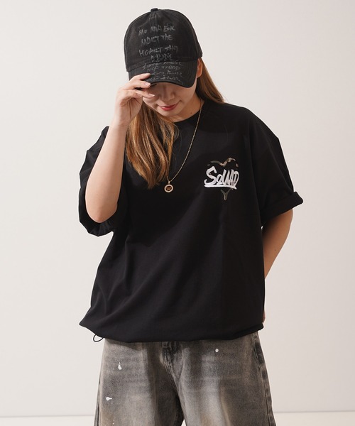1111clothing(ワンフォークロージング)の「ハートサガラ刺繍 スウェットTシャツ / Heart Sagara Embroidery Sweatshirt T-Shirt(Tシャツ/カットソー・メンズ・ブラック系1/ブラック系2/ホワイト系1/ホワイト系2・M/L/XL)」の13枚目の写真