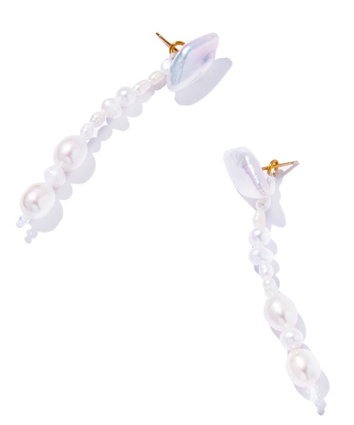 les bonbon(ルボンボン)の「【les bonbon】sissi deco pierce/シシィ デコ ピアス(ピアス(両耳用)・レディース・ホワイト・FREE)」の3枚目の写真