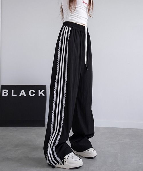 blackdia ocean(ブラックダイヤオーシャン)の「blackdia ocean レースリボン ラインパンツ(その他パンツ・レディース・ブラック/ホワイト・X-LARGE/SMALL/MEDIUM/LARGE)」の7枚目の写真