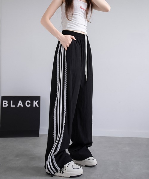 blackdia ocean(ブラックダイヤオーシャン)の「blackdia ocean レースリボン ラインパンツ(その他パンツ・レディース・ブラック/ホワイト・X-LARGE/SMALL/MEDIUM/LARGE)」の8枚目の写真