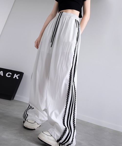blackdia ocean(ブラックダイヤオーシャン)の「blackdia ocean レースリボン ラインパンツ(その他パンツ・レディース・ブラック/ホワイト・X-LARGE/SMALL/MEDIUM/LARGE)」の4枚目の写真