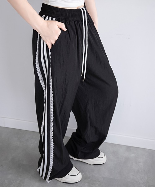 blackdia ocean(ブラックダイヤオーシャン)の「blackdia ocean レースリボン ラインパンツ(その他パンツ・レディース・ブラック/ホワイト・X-LARGE/SMALL/MEDIUM/LARGE)」の3枚目の写真
