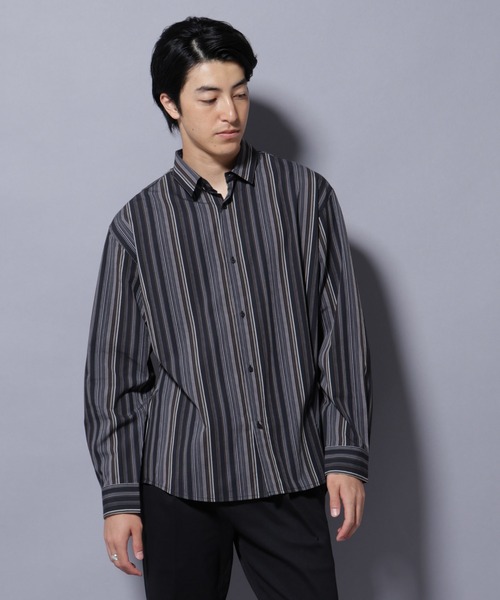 セール】ランダムストライプシャツ 長袖（シャツ/ブラウス）｜NANO