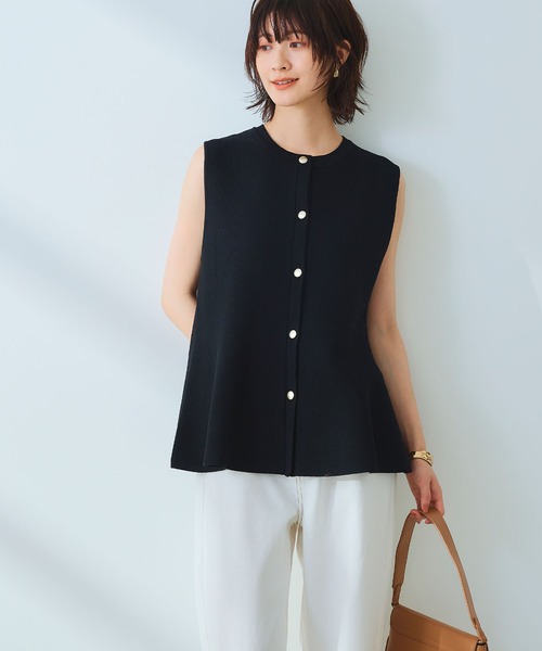 CROSS FUNCTION（クロスファンクション）の「《洗える》サマ美え マシュマロミラノペプラムニットベスト【CROSS FUNCTION/クロスファンクション】（ニット/セーター・レディース・レッド/ネイビー/ライトベージュ/ブラック・L/M/LL）」の10枚目の写真