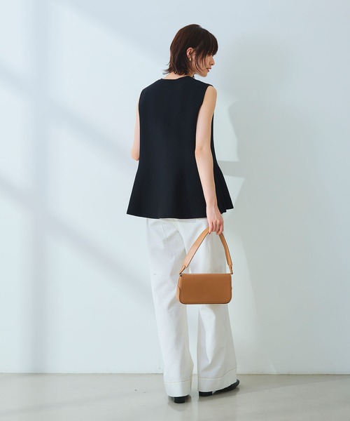 CROSS FUNCTION（クロスファンクション）の「《洗える》サマ美え マシュマロミラノペプラムニットベスト【CROSS FUNCTION/クロスファンクション】（ニット/セーター・レディース・レッド/ネイビー/ライトベージュ/ブラック・L/M/LL）」の16枚目の写真