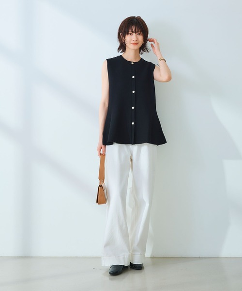 CROSS FUNCTION（クロスファンクション）の「《洗える》サマ美え マシュマロミラノペプラムニットベスト【CROSS FUNCTION/クロスファンクション】（ニット/セーター・レディース・レッド/ネイビー/ライトベージュ/ブラック・L/M/LL）」の13枚目の写真