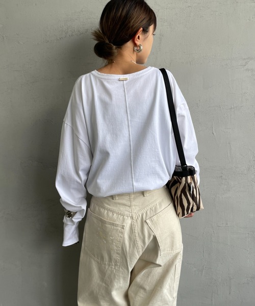 MICA&DEAL（マイカ＆ディール）の「[MICA&DEAL/マイカアンドディール] AMERICANAxMICA ロゴプリント ロングスリーブTシャツ（Tシャツ/カットソー・レディース・グレー/ブラウン/ホワイト・F）」の10枚目の写真