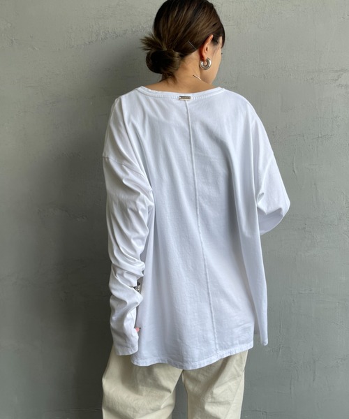MICA&DEAL（マイカ＆ディール）の「[MICA&DEAL/マイカアンドディール] AMERICANAxMICA ロゴプリント ロングスリーブTシャツ（Tシャツ/カットソー・レディース・グレー/ブラウン/ホワイト・F）」の15枚目の写真