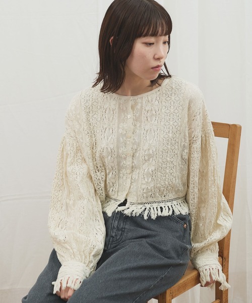 fig London(フィグロンドン)の「_Carol bolero(シャツ/ブラウス・レディース・ブラック/アイボリー・FREE)」の3枚目の写真