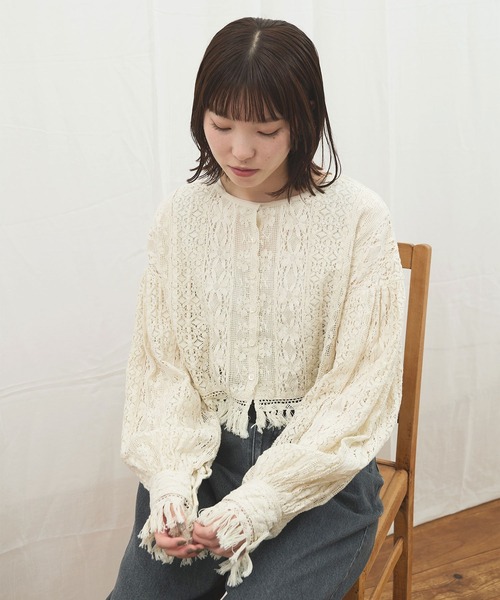 fig London(フィグロンドン)の「_Carol bolero(シャツ/ブラウス・レディース・ブラック/アイボリー・FREE)」の5枚目の写真