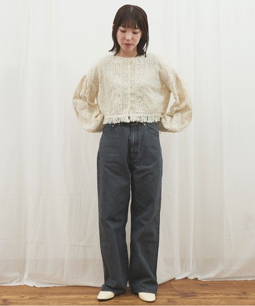 fig London(フィグロンドン)の「_Carol bolero(シャツ/ブラウス・レディース・ブラック/アイボリー・FREE)」の9枚目の写真