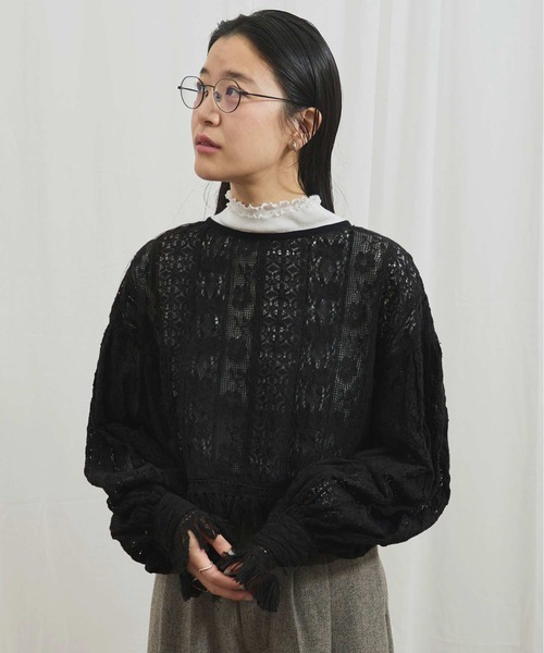 fig London(フィグロンドン)の「_Carol bolero(シャツ/ブラウス・レディース・ブラック/アイボリー・FREE)」の12枚目の写真