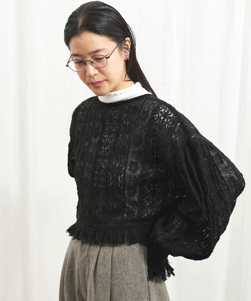 fig London(フィグロンドン)の「_Carol bolero(シャツ/ブラウス・レディース・ブラック/アイボリー・FREE)」の13枚目の写真