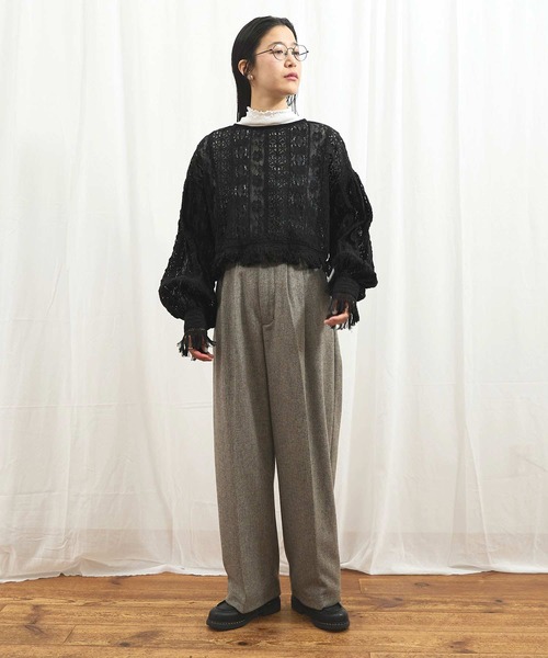 fig London(フィグロンドン)の「_Carol bolero(シャツ/ブラウス・レディース・ブラック/アイボリー・FREE)」の14枚目の写真