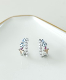 ビジュ×パールフープピアス