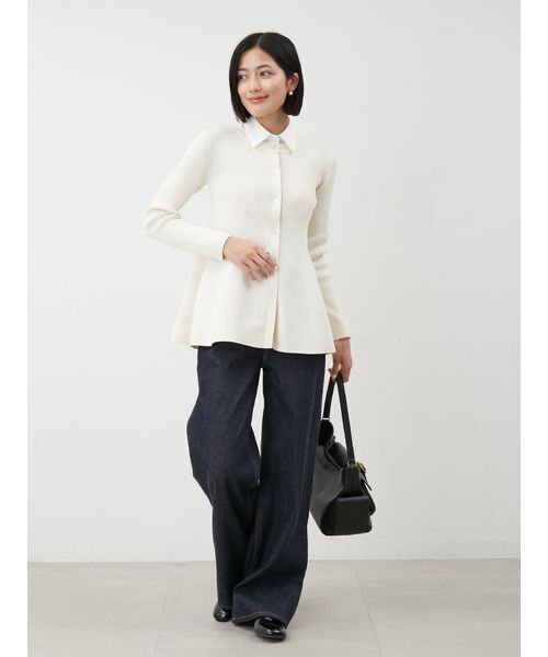 ハイウエストワイドデニムパンツ（デニムパンツ）｜Mila Owen（ミラ