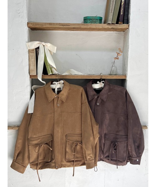 PHILLY(フィリー)の「リボンポケットスウェードタッチジャケット(ブルゾン・レディース・ブラウン/ダークブラウン・FREE)」の11枚目の写真