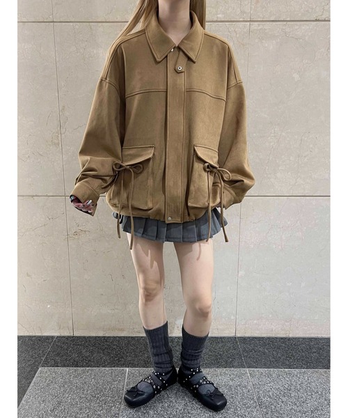 PHILLY(フィリー)の「リボンポケットスウェードタッチジャケット(ブルゾン・レディース・ブラウン/ダークブラウン・FREE)」の9枚目の写真