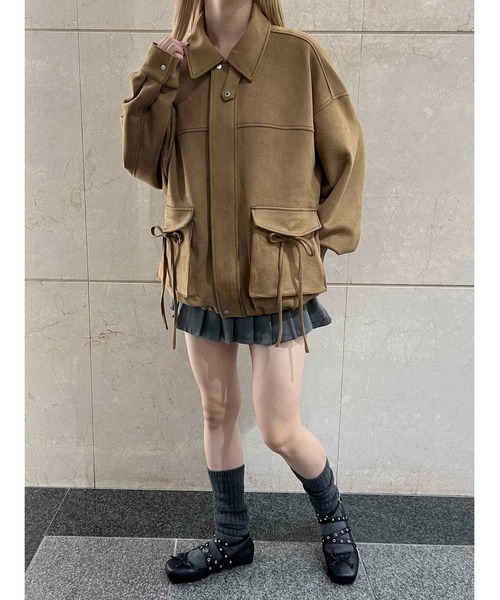 PHILLY(フィリー)の「リボンポケットスウェードタッチジャケット(ブルゾン・レディース・ブラウン/ダークブラウン・FREE)」の10枚目の写真