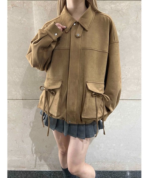 PHILLY(フィリー)の「リボンポケットスウェードタッチジャケット(ブルゾン・レディース・ブラウン/ダークブラウン・FREE)」の6枚目の写真