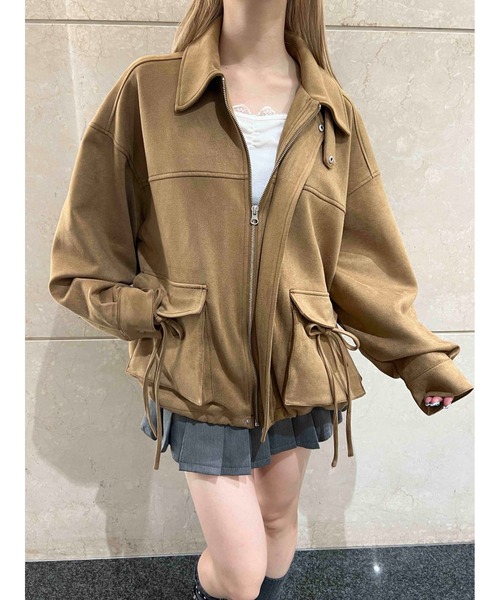 PHILLY(フィリー)の「リボンポケットスウェードタッチジャケット(ブルゾン・レディース・ブラウン/ダークブラウン・FREE)」の7枚目の写真