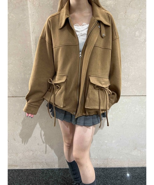 PHILLY(フィリー)の「リボンポケットスウェードタッチジャケット(ブルゾン・レディース・ブラウン/ダークブラウン・FREE)」の8枚目の写真