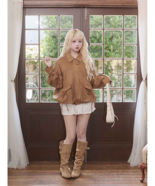 PHILLY(フィリー)の「リボンポケットスウェードタッチジャケット(ブルゾン・レディース・ブラウン/ダークブラウン・FREE)」の14枚目の写真