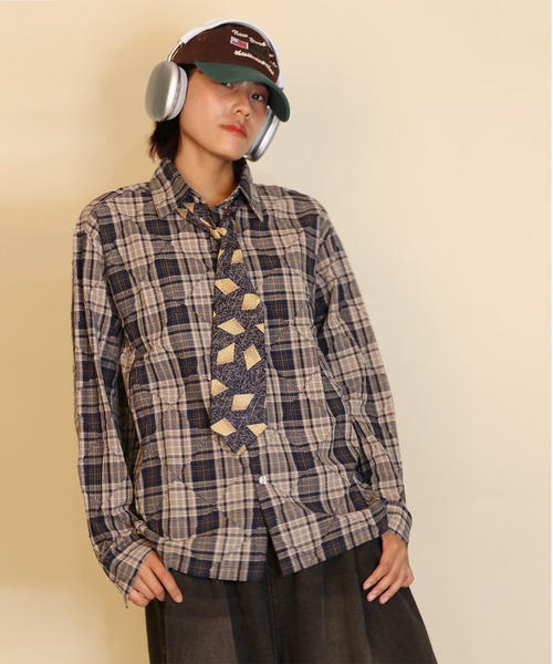 aimoha(アイモハ)の「aimoha men ヴィンテージチェックシャツ/Vintage Check Shirt(シャツ/ブラウス・メンズ・ネイビー/レッド・MEDIUM/LARGE)」の2枚目の写真