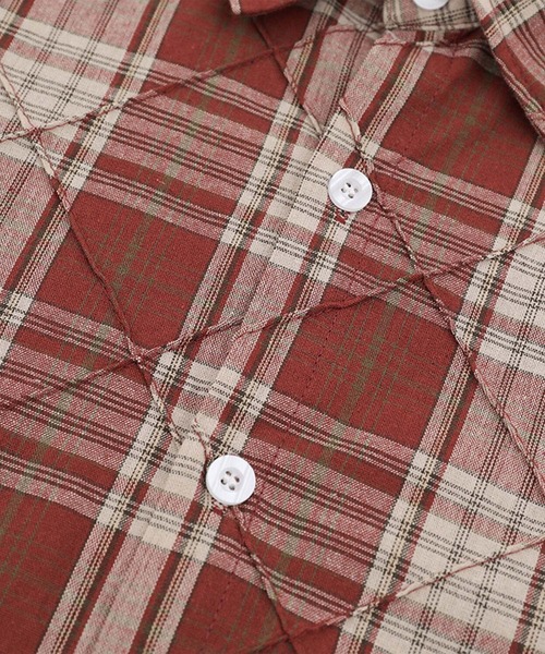 aimoha(アイモハ)の「aimoha men ヴィンテージチェックシャツ/Vintage Check Shirt(シャツ/ブラウス・メンズ・ネイビー/レッド・MEDIUM/LARGE)」の3枚目の写真
