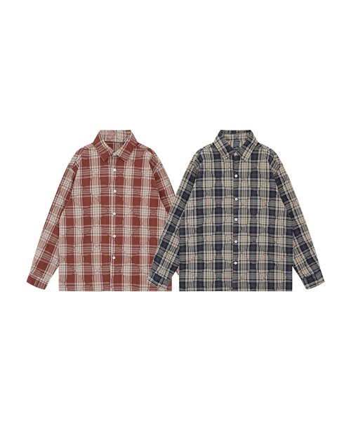 aimoha(アイモハ)の「aimoha men ヴィンテージチェックシャツ/Vintage Check Shirt(シャツ/ブラウス・メンズ・ネイビー/レッド・MEDIUM/LARGE)」の9枚目の写真