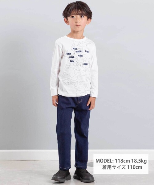 BeBe（ベベ）の「ストレッチジョグデニムバックステッチロゴロングパンツ（デニムパンツ・キッズ・ネイビー・130cm/140cm/120cm/150cm）」の9枚目の写真