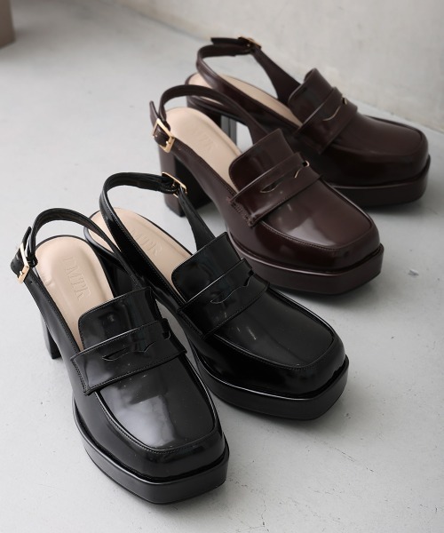 DEMETER(デメテル)の「厚底 プラットフォーム スリングバック ローファーパンプス(パンプス・レディース・ダークブラウン/ブラック・M/S/L)」の3枚目の写真