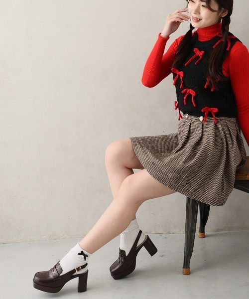 DEMETER(デメテル)の「厚底 プラットフォーム スリングバック ローファーパンプス(パンプス・レディース・ダークブラウン/ブラック・M/S/L)」の13枚目の写真